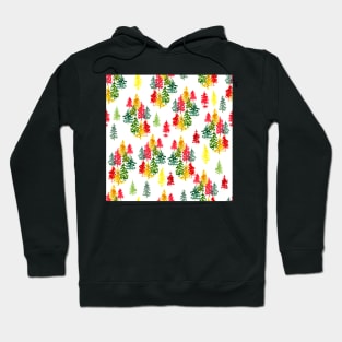 Watercolor Christmas trees Hoodie